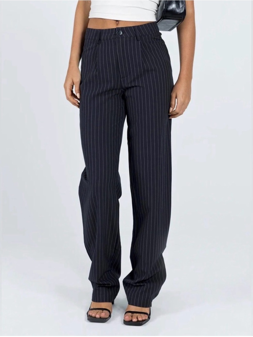 Princess Polly Navy Pinstripe Trouser Pants